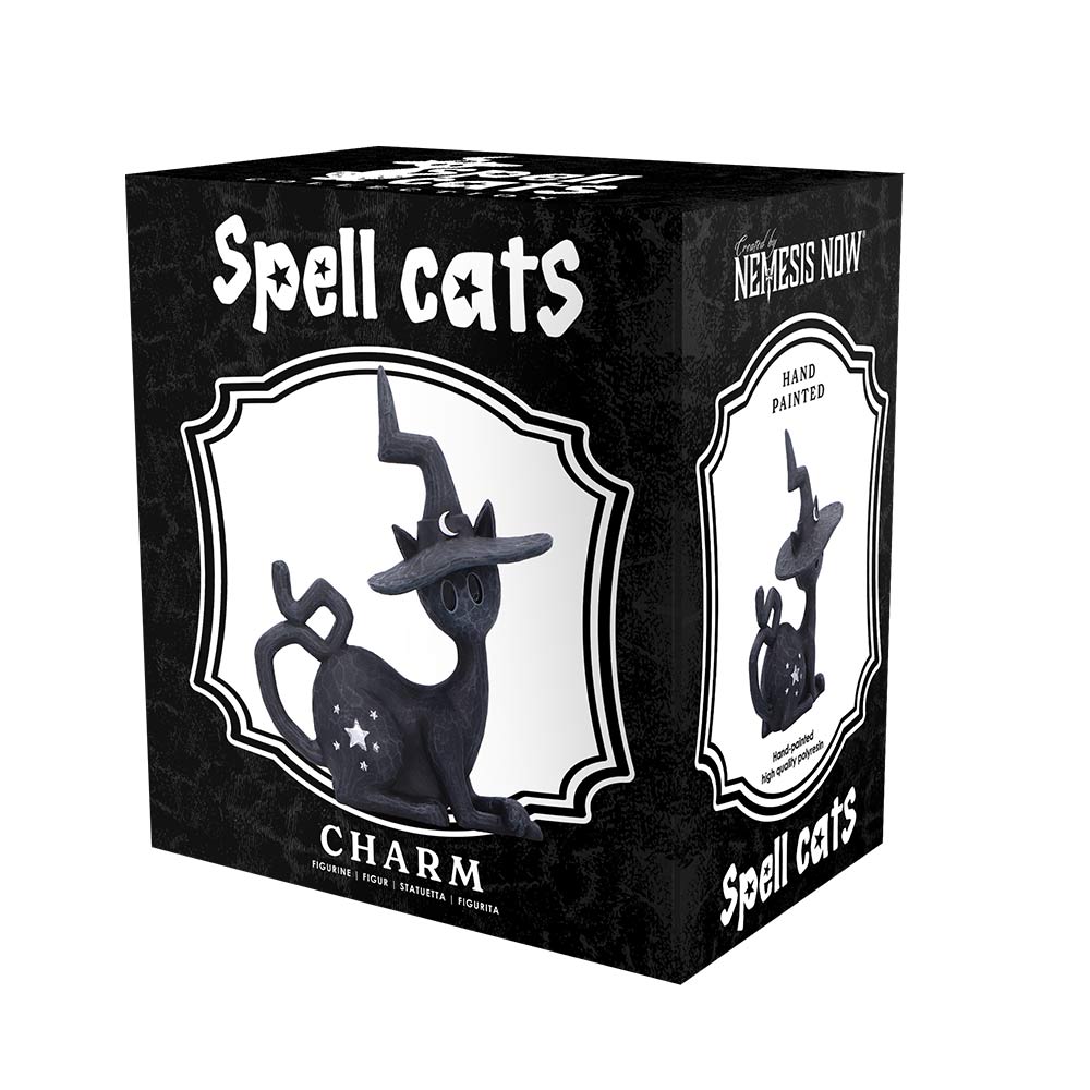 Charm Spell Cats Seated Black Witch Cat Figurine 12.5cm