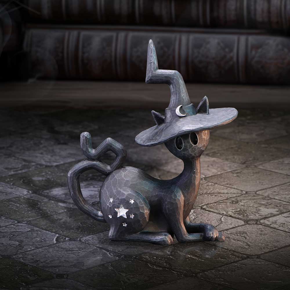Charm Spell Cats Seated Black Witch Cat Figurine 12.5cm