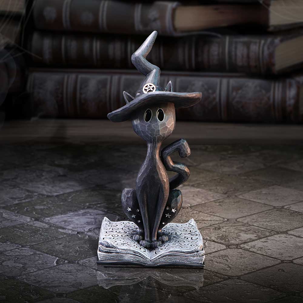 Conjure Spell Cats Witch Cat on Spell Book Figurine 15.2cm