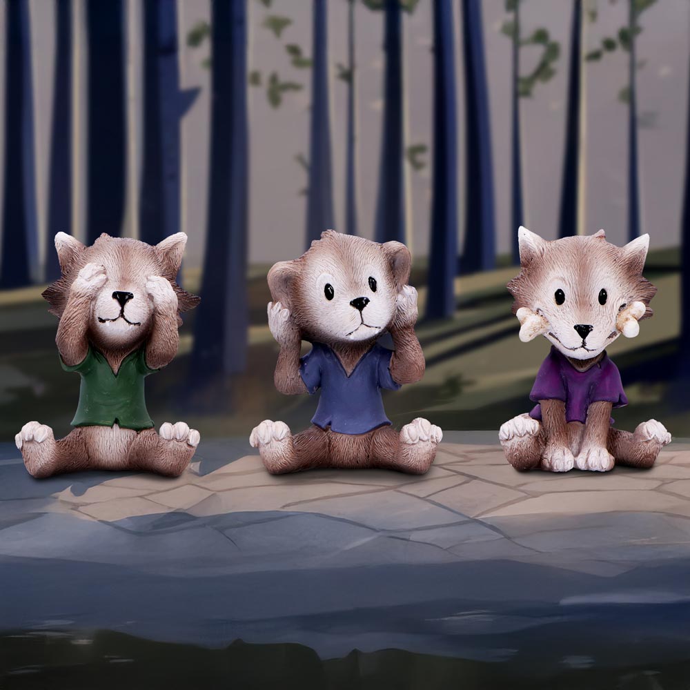 Three Wise Werewolves Figurine Set 7.5cm | Nemesis Now