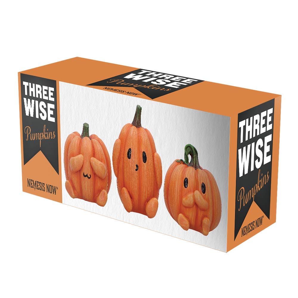 Three Wise Pumpkins Halloween Figurines Set of 3, 8cm | Nemesis Now