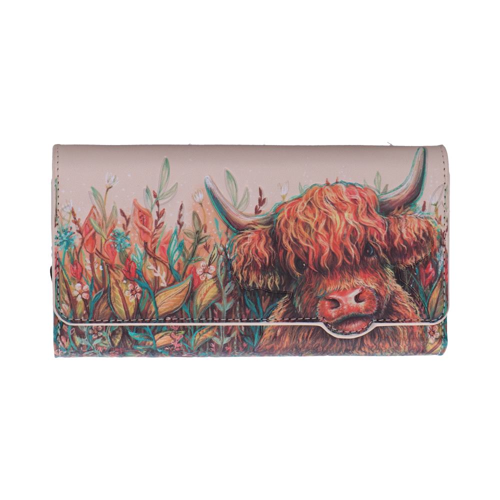 Nemesis Now Highland Cow Embossed Zip-Around Purse – 10cm
