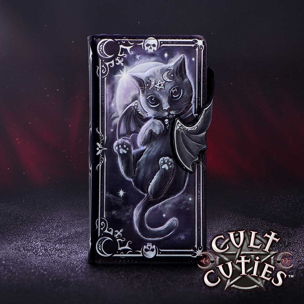 Nemesis Now Cult Cuties Moon of Malpuss Embossed Gothic Purse 18.5cm