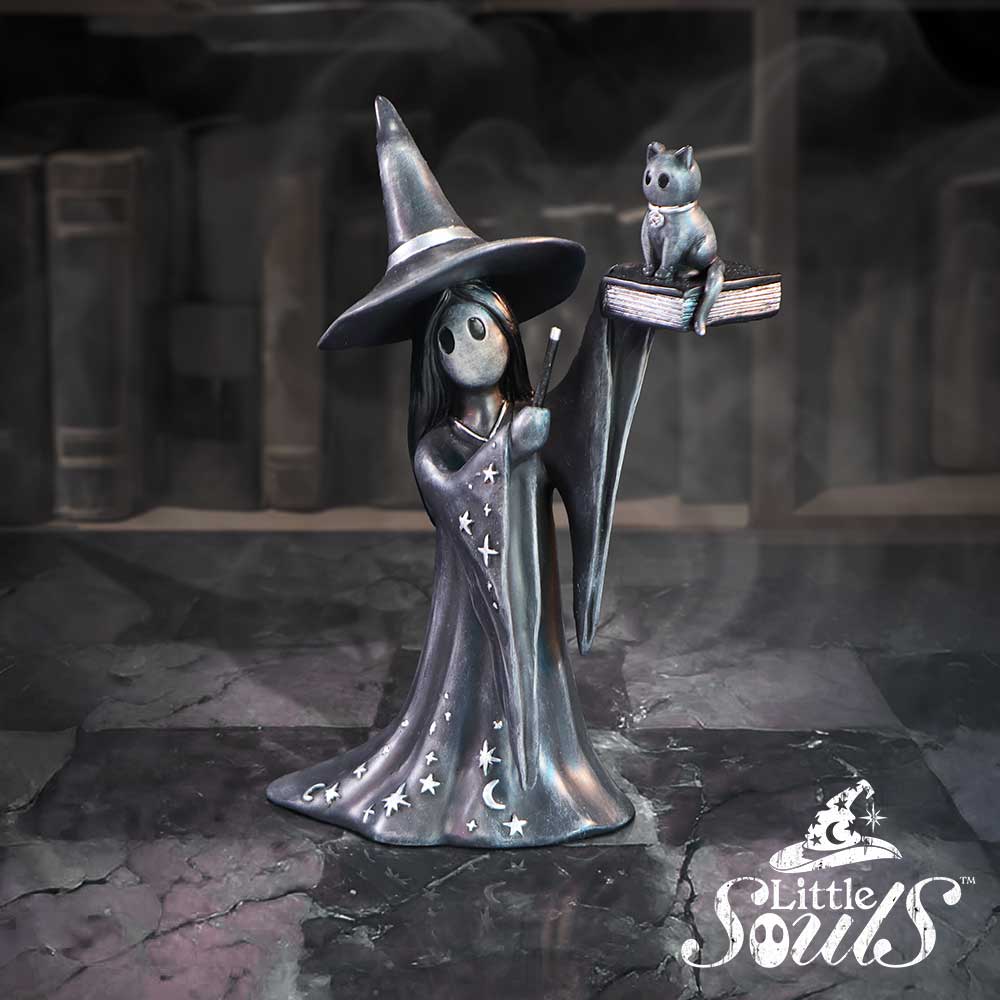Nemesis Now Little Souls Shimmer Witch & Cat Figurine – 12.5cm