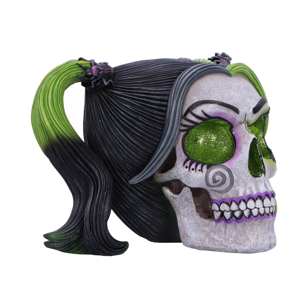 Drop Dead Gorgeous Beetles and Bugs Gothic Skull Figurine, 19cm