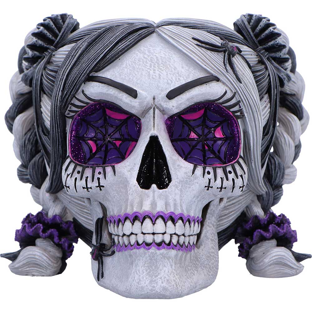Drop Dead Gorgeous Creepy and Kooky Gothic Skull Figurine, 16cm