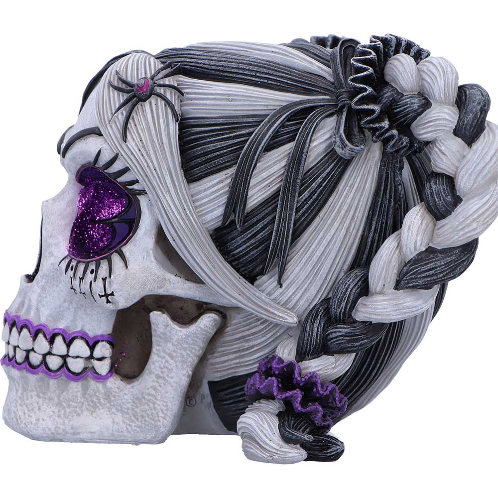 Drop Dead Gorgeous Creepy and Kooky Gothic Skull Figurine, 16cm