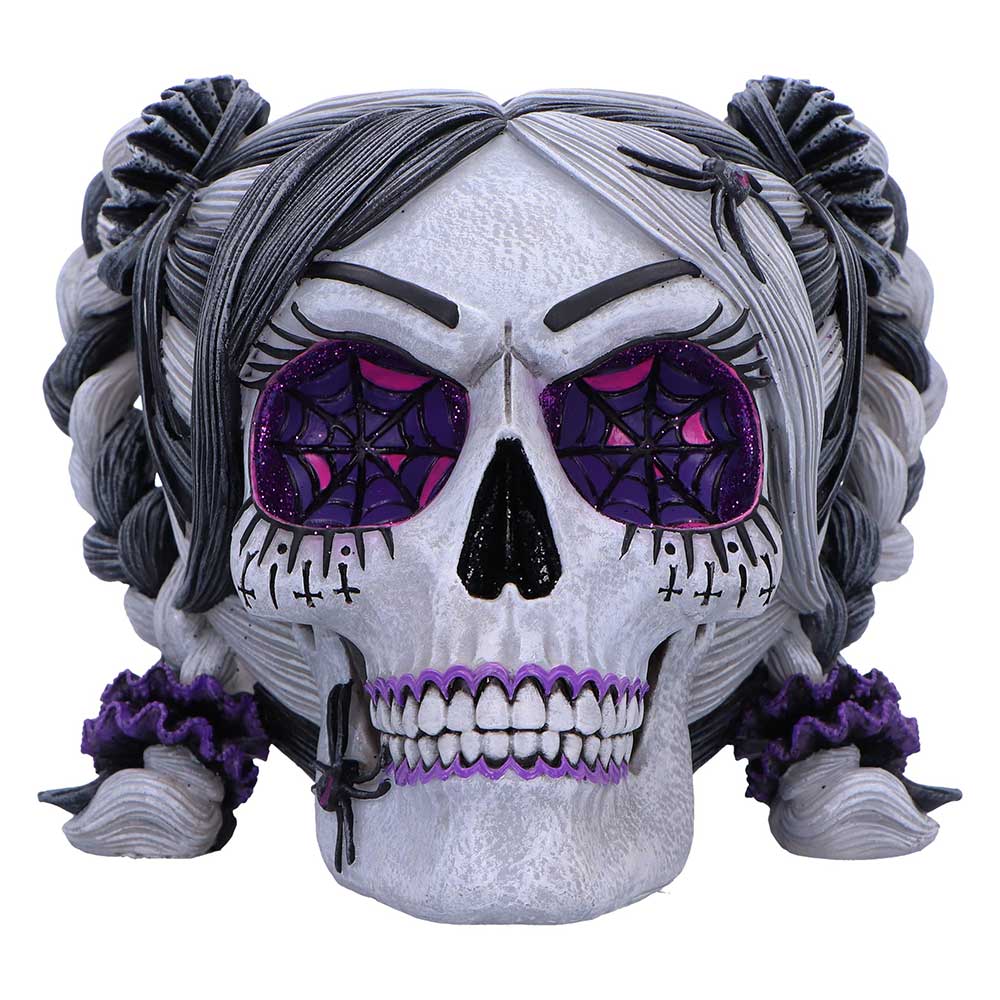 Drop Dead Gorgeous Creepy and Kooky Gothic Skull Figurine, 16cm