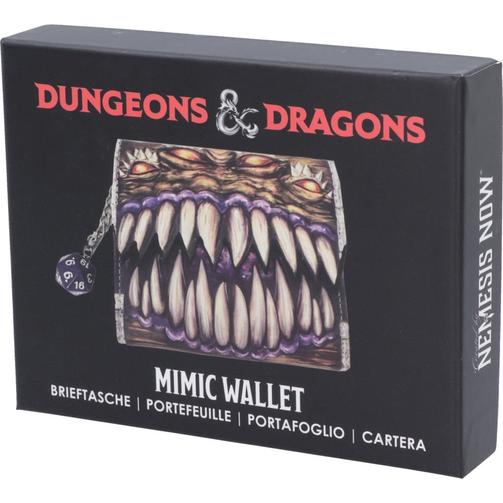 Dungeons & Dragons Embossed Mimic Wallet with D20 Charm – Nemesis Now