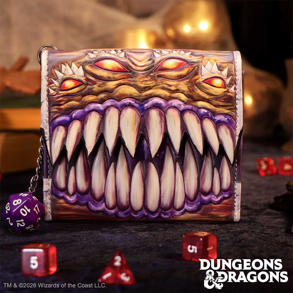 Dungeons & Dragons Embossed Mimic Wallet with D20 Charm – Nemesis Now