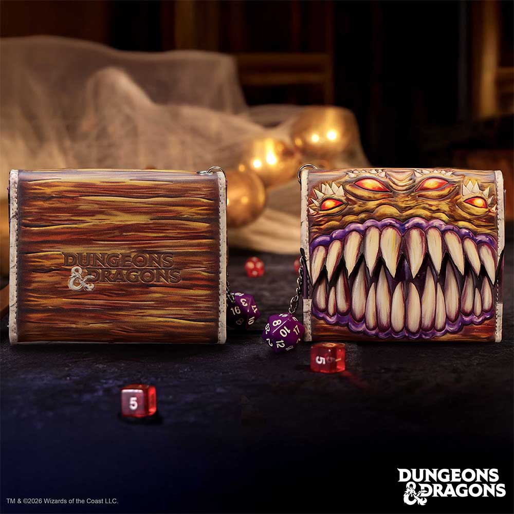 Dungeons & Dragons Embossed Mimic Wallet with D20 Charm – Nemesis Now