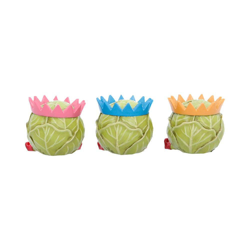 Three Wise Sprouts Figurine Set | Funny Christmas Brussels Sprout Decoration | Nemesis Now 5.2cm