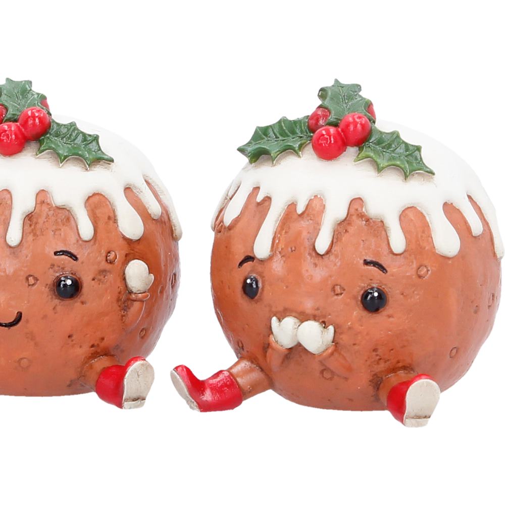 Three Wise Christmas Puddings Figurine Set | Funny Festive Decoration | Nemesis Now 6cm
