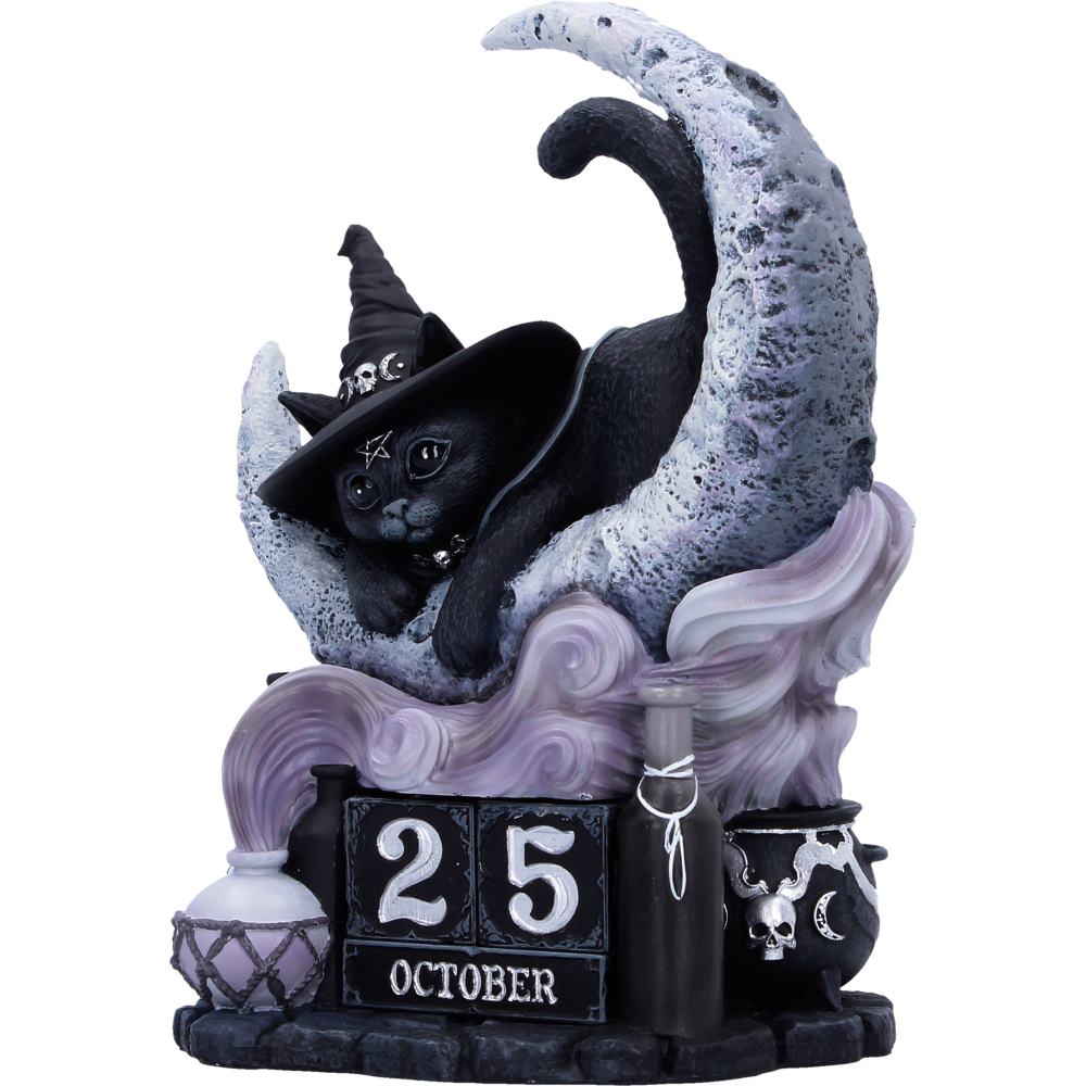Cult Cuties Purrah Perpetual Calendar | Gothic Cat Desk Calendar | Nemesis Now 16.2cm