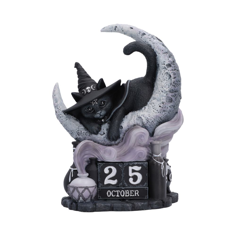 Cult Cuties Purrah Perpetual Calendar | Gothic Cat Desk Calendar | Nemesis Now 16.2cm
