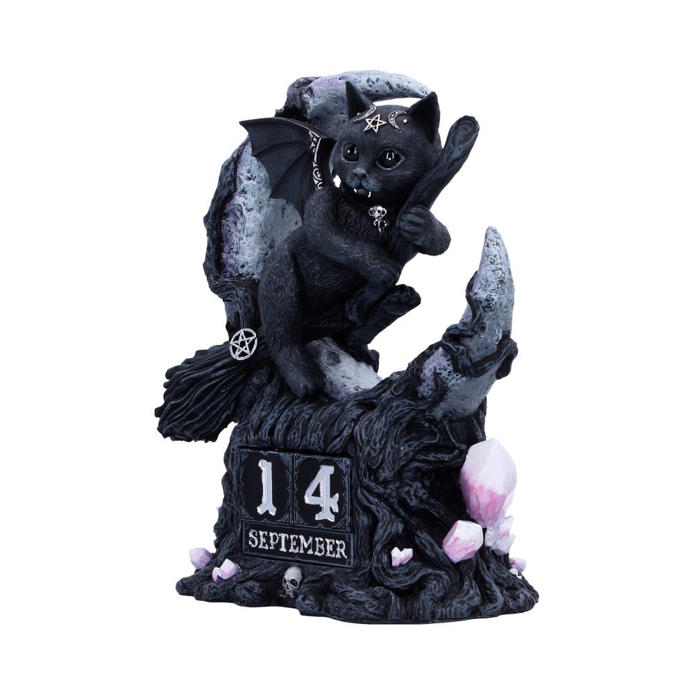 Cult Cuties Malpuss Perpetual Calendar | Gothic Witch Cat Desk Calendar | Nemesis Now 16cm