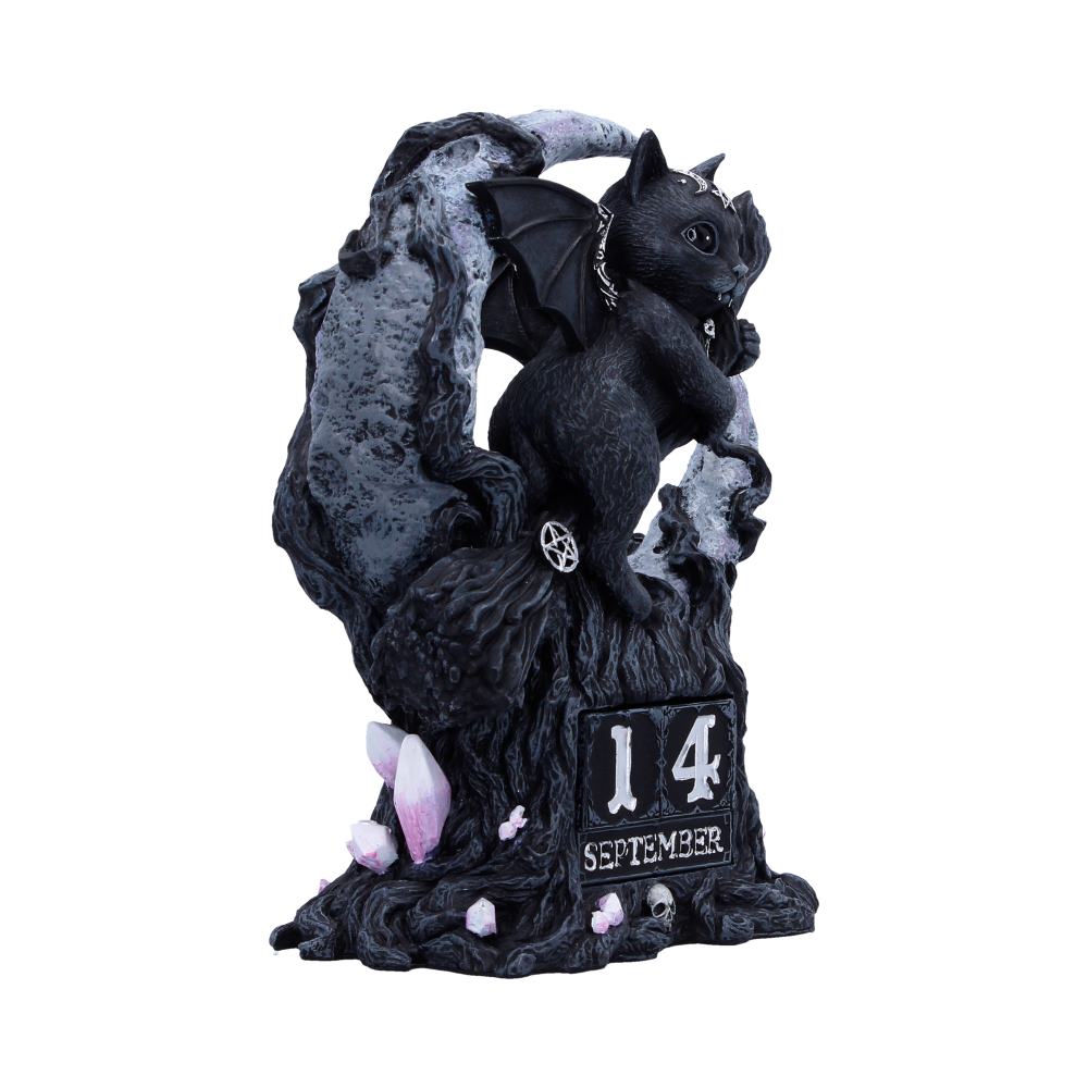 Cult Cuties Malpuss Perpetual Calendar | Gothic Witch Cat Desk Calendar | Nemesis Now 16cm