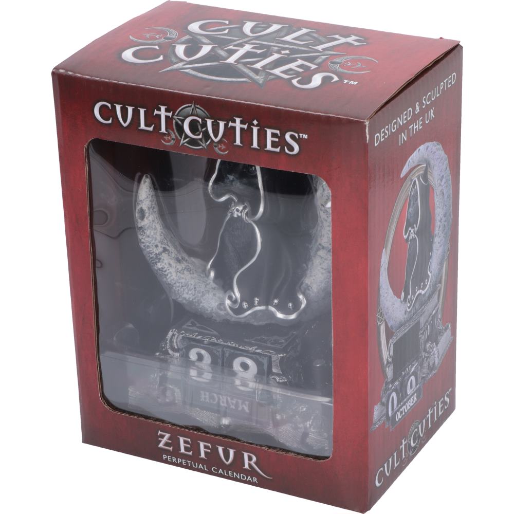 Cult Cuties Zefur Perpetual Calendar | Gothic Witch Desk Calendar | Nemesis Now 16cm