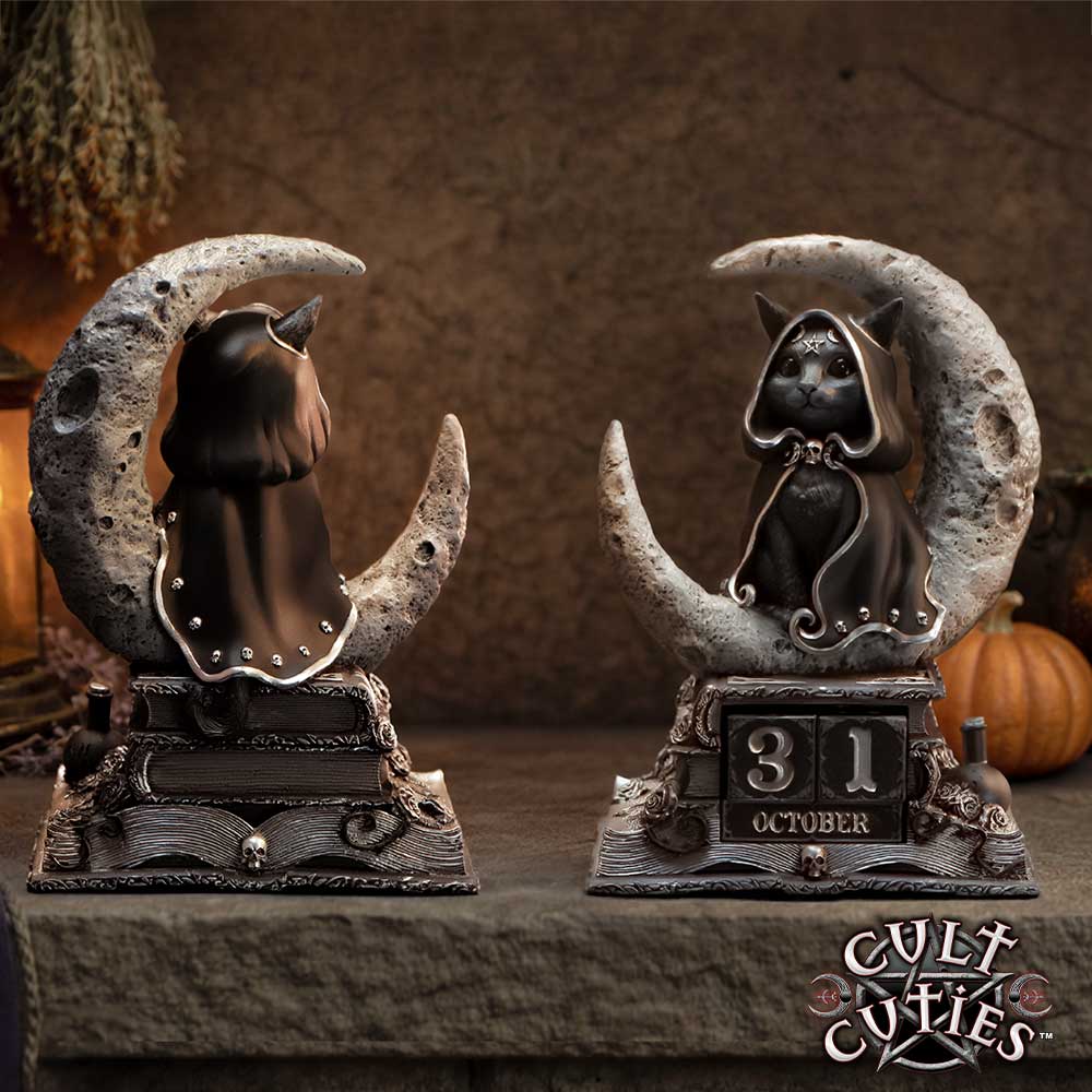 Cult Cuties Zefur Perpetual Calendar | Gothic Witch Desk Calendar | Nemesis Now 16cm