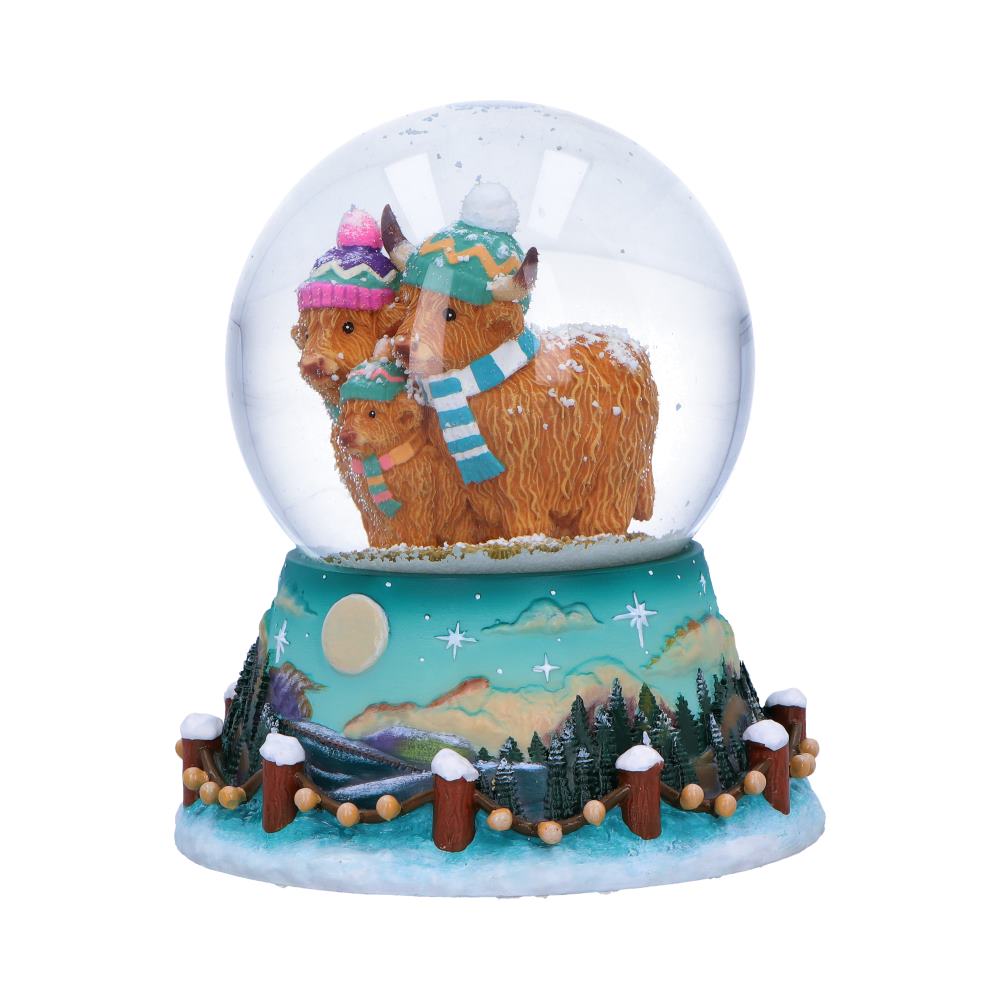 Nemesis Now Winter Highland Cow Snow Globe – 13.7cm