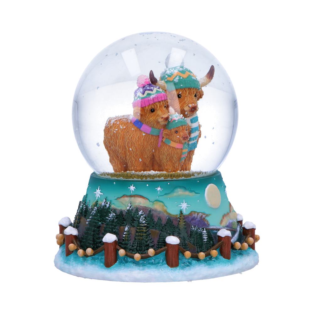 Nemesis Now Winter Highland Cow Snow Globe – 13.7cm