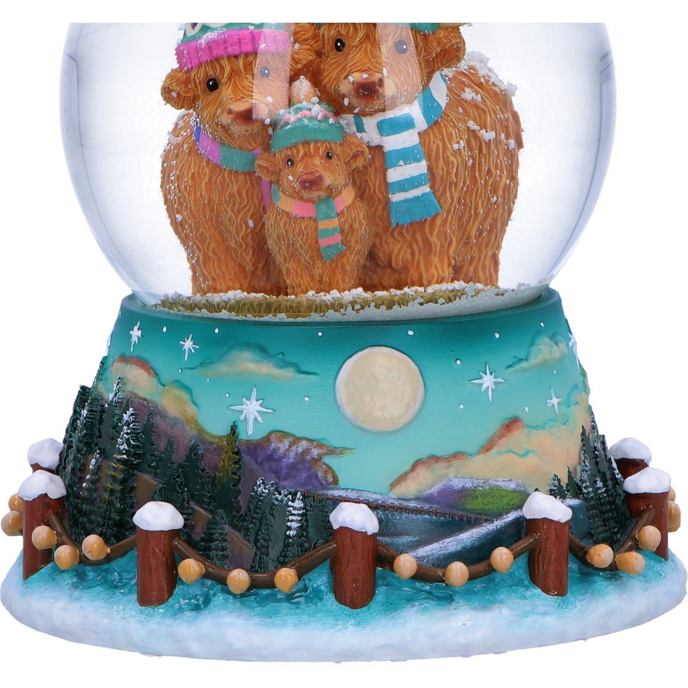 Nemesis Now Winter Highland Cow Snow Globe – 13.7cm