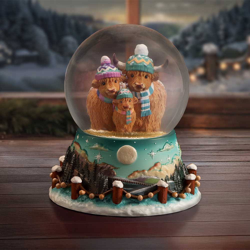 Nemesis Now Winter Highland Cow Snow Globe – 13.7cm