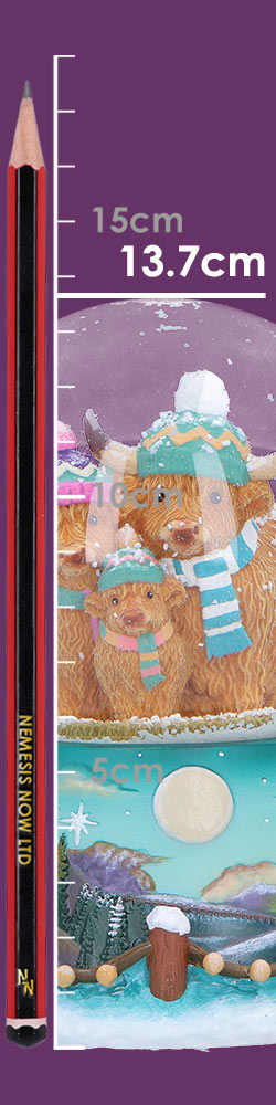 Nemesis Now Winter Highland Cow Snow Globe – 13.7cm