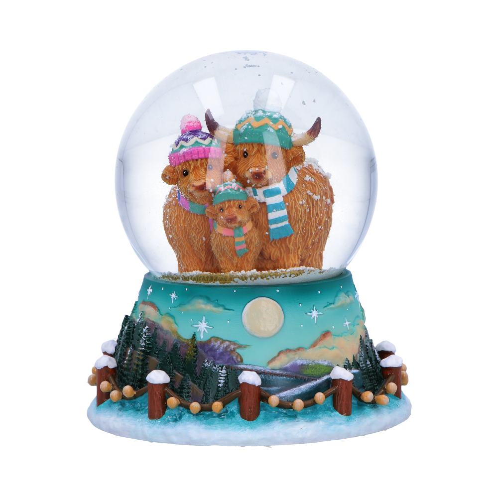 Nemesis Now Winter Highland Cow Snow Globe – 13.7cm