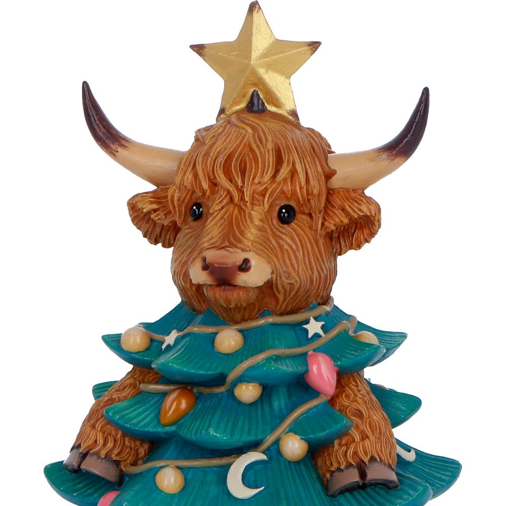 Nemesis Now Winter Highland Cow Christmas Tree Figurine – 13.5cm