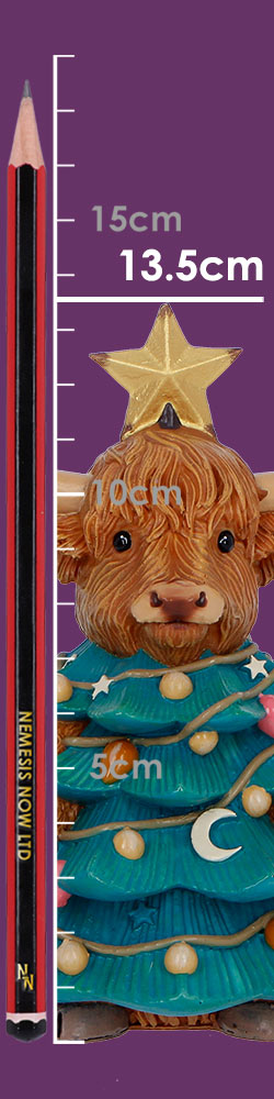 Nemesis Now Winter Highland Cow Christmas Tree Figurine – 13.5cm