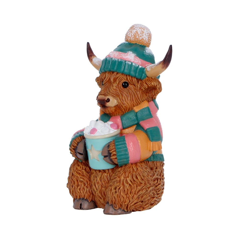 Nemesis Now Winter Highland Cow Hot Cocoa Figurine – 12.3cm