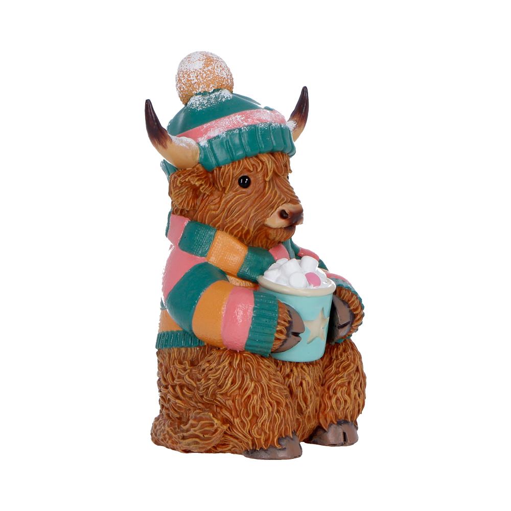 Nemesis Now Winter Highland Cow Hot Cocoa Figurine – 12.3cm