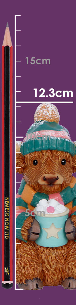 Nemesis Now Winter Highland Cow Hot Cocoa Figurine – 12.3cm