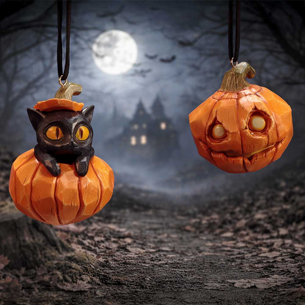 Pumpkin and Patch Halloween Hanging Ornaments Set of 2 – Officially Licensed