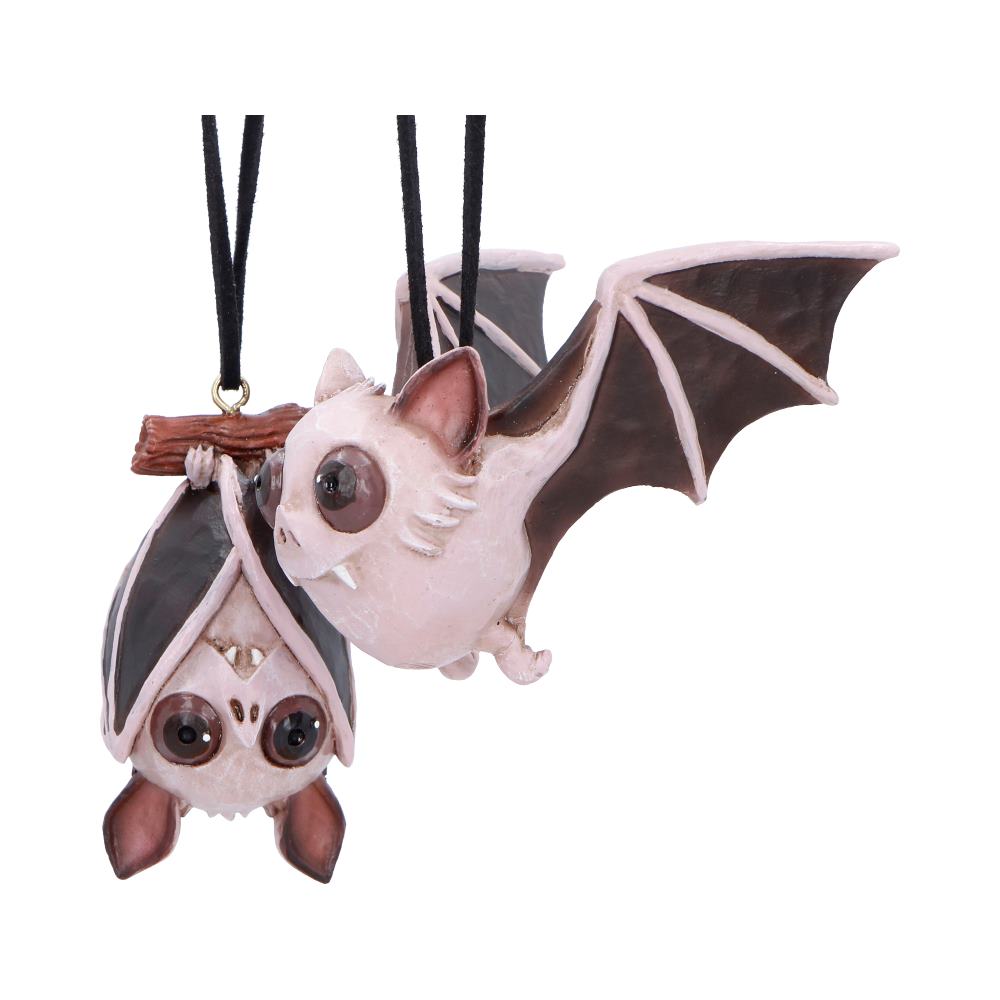 Sneak and Peak Purple Bat Halloween Hanging Ornaments Set of 2 – Officially Licensed