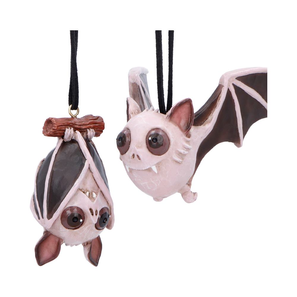 Sneak and Peak Purple Bat Halloween Hanging Ornaments Set of 2 – Officially Licensed