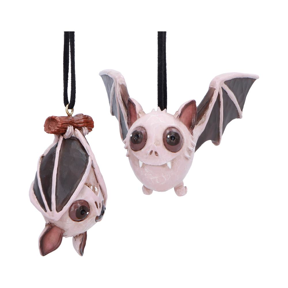 Sneak and Peak Purple Bat Halloween Hanging Ornaments Set of 2 – Officially Licensed