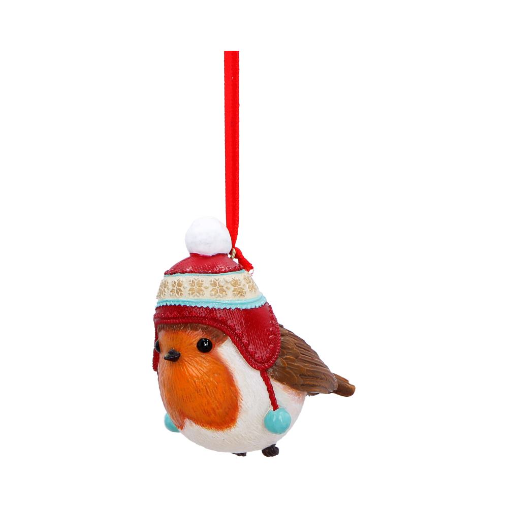Robin Winter Bobble Hat Hanging Ornament | Festive Christmas Robin Decoration | Nemesis Now 7.3cm