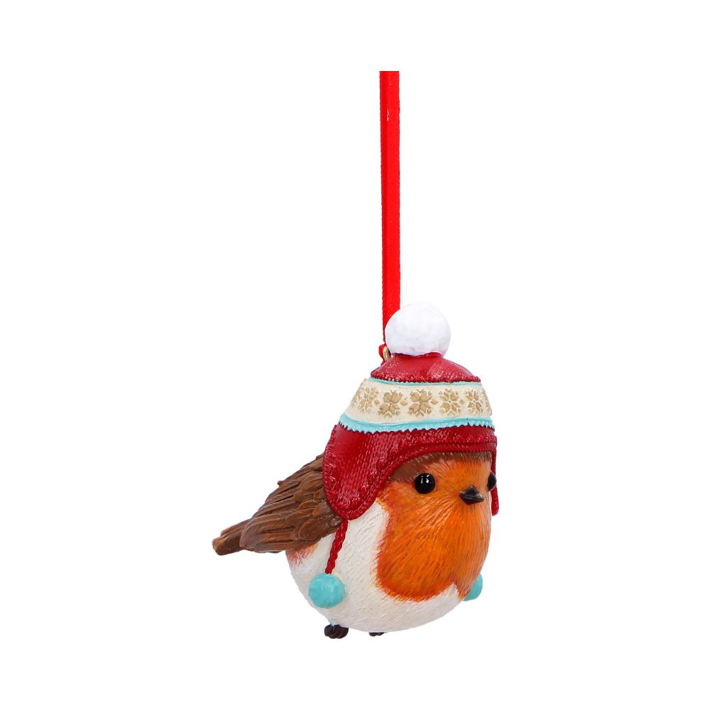 Robin Winter Bobble Hat Hanging Ornament | Festive Christmas Robin Decoration | Nemesis Now 7.3cm