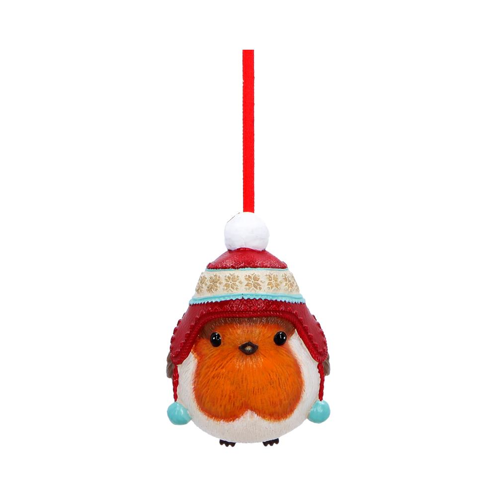 Robin Winter Bobble Hat Hanging Ornament | Festive Christmas Robin Decoration | Nemesis Now 7.3cm