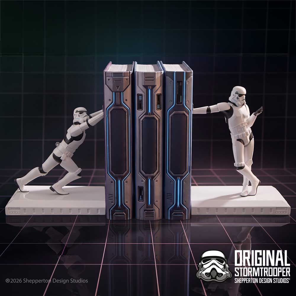Original Stormtrooper Working Hard, Hardly Working Bookends, 18.5cm