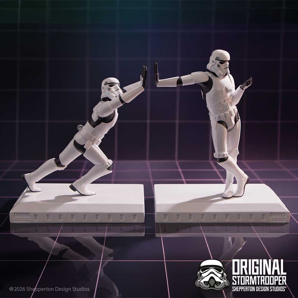 Original Stormtrooper Working Hard, Hardly Working Bookends, 18.5cm