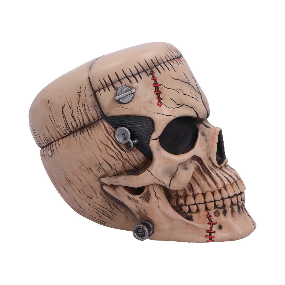 Hall of Horrors Monster of Madness Frankenstein Skull | Gothic Halloween Skull Ornament | Nemesis Now 15.1cm