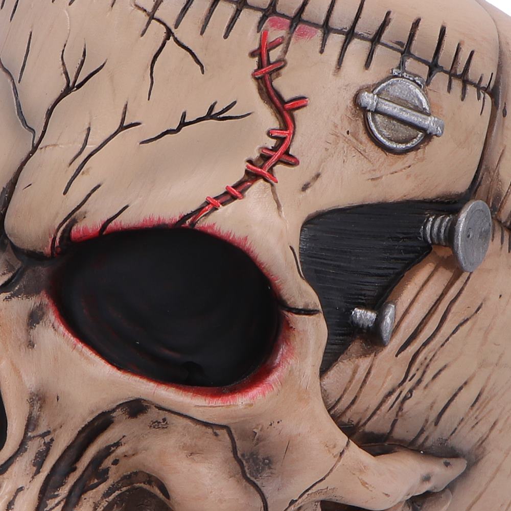 Hall of Horrors Monster of Madness Frankenstein Skull | Gothic Halloween Skull Ornament | Nemesis Now 15.1cm