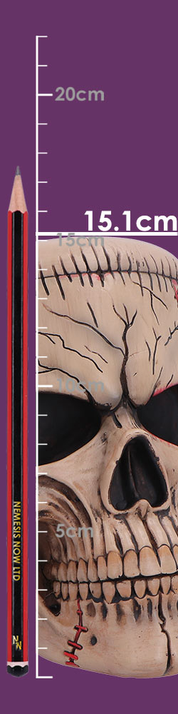 Hall of Horrors Monster of Madness Frankenstein Skull | Gothic Halloween Skull Ornament | Nemesis Now 15.1cm