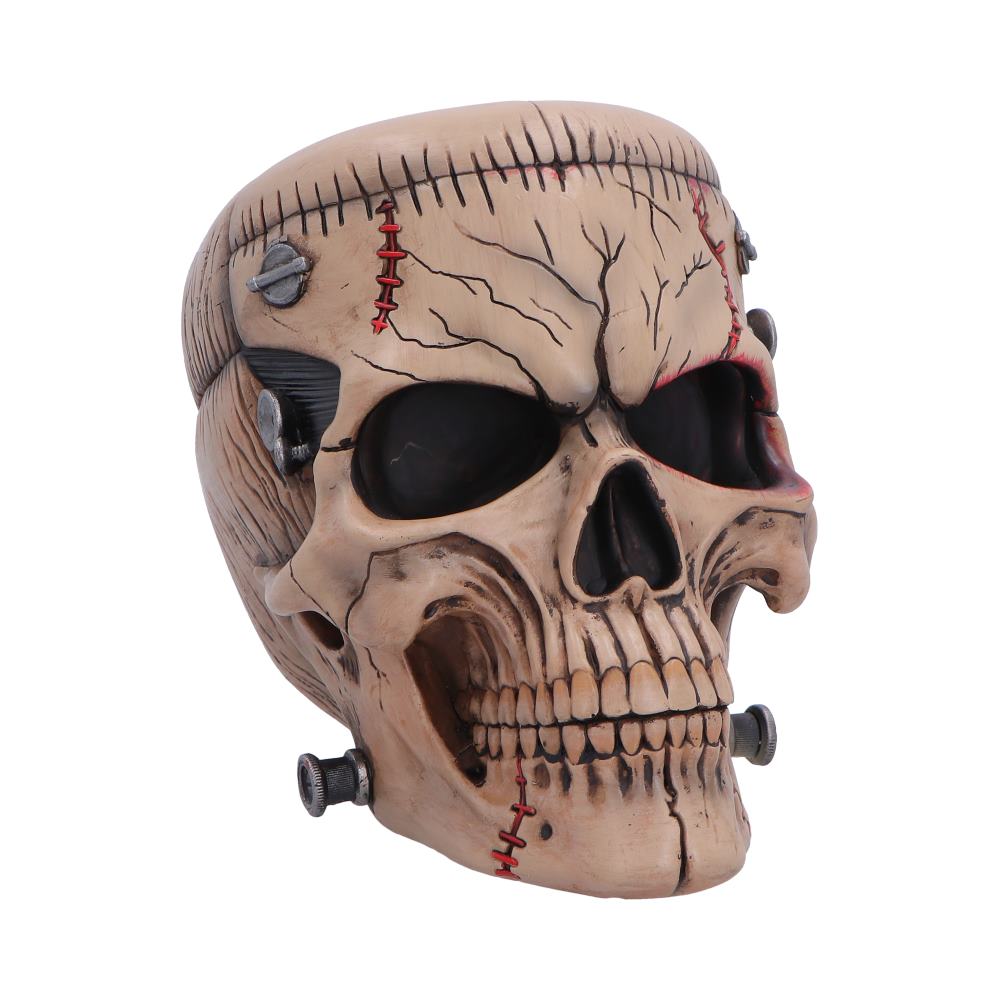 Hall of Horrors Monster of Madness Frankenstein Skull | Gothic Halloween Skull Ornament | Nemesis Now 15.1cm