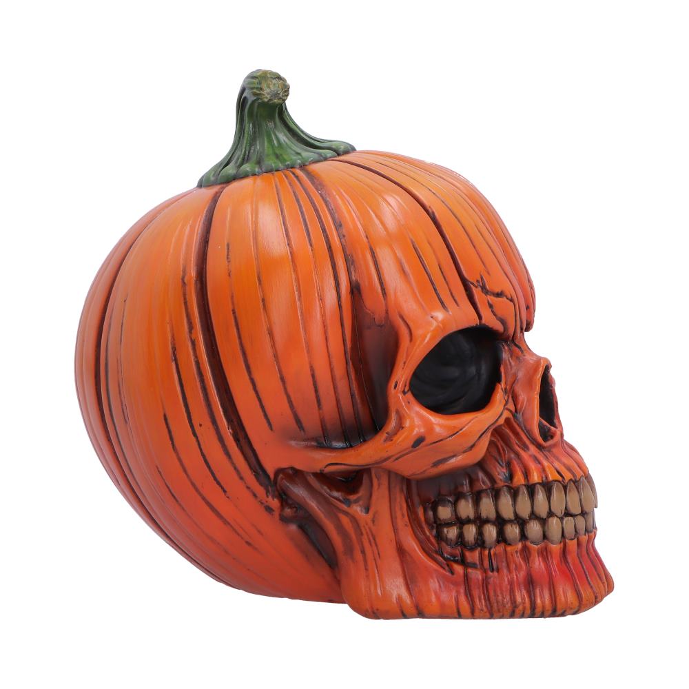 Hall of Horrors Spirit of Halloween Pumpkin Skull | Gothic Halloween Skull Ornament | Nemesis Now 17.5cm