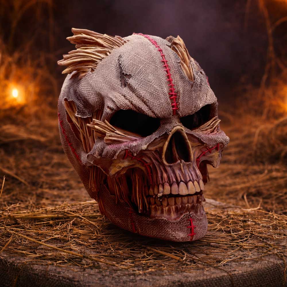 Hall of Horrors Keeper of the Harvest Scarecrow Skull | Gothic Halloween Skull Ornament | Nemesis Now 14.7cm