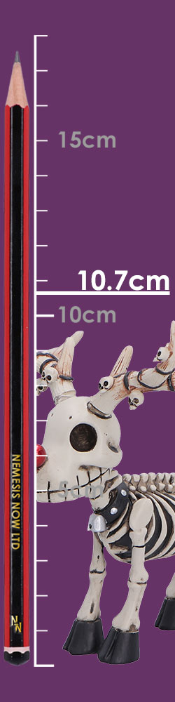 Rudi Skeletal Christmas Reindeer Figurine, 10.7cm